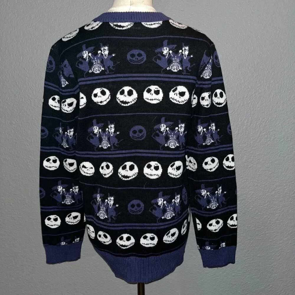 DISNEY THE NIGHTMARE BEFORE CHRISTMAS JACK SKELLINGTON KNIT SWEATER - EUC - M